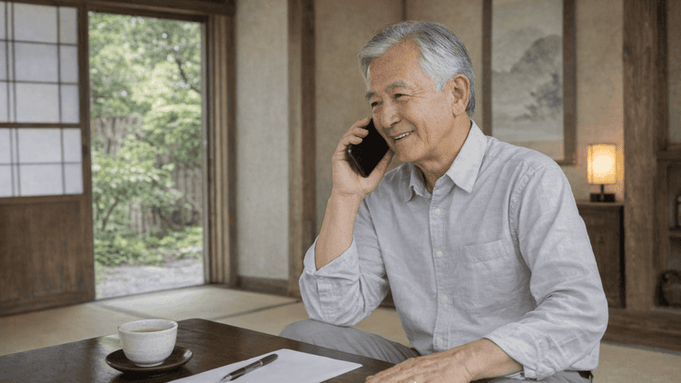 空き家買取の問い合わせをしている男性